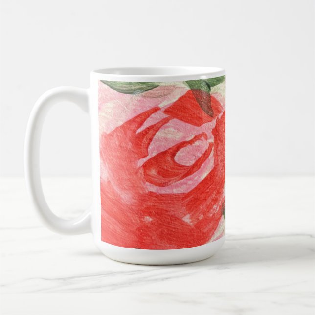 Kaffemug med rosprint kaffemugg (Vänster)