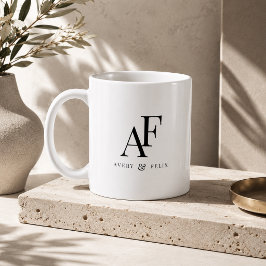 Kaffemugg | Anpassad vigselmonogrampresent för par