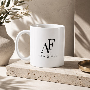 Kaffemugg Anpassad vigselmonogrampresent för par