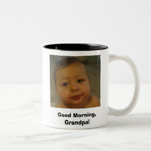 kaffemugg, bra morgon, morfar! Två-Tonad mugg