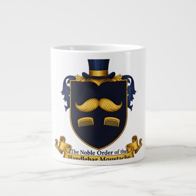 Kaffemugg för herrar med mustaschskelett jumbo mugg (Framsidan)