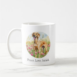 Kaffemugg – Fred kärlek Saluki hundälskare mugg