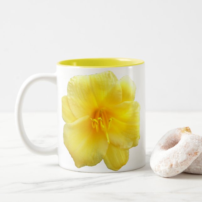 Kaffemugg - gul Daylily (Med munk)