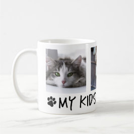 Kaffemugg med 3 bilder - Mina ungar har tass