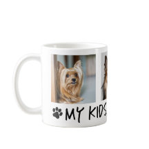 Kaffemugg med 3 bilder - Mina ungar har tass