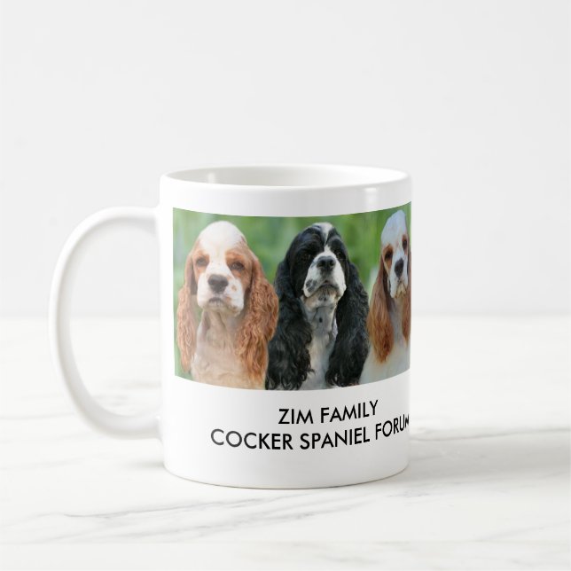 Kaffemugg med 3 partifärgadcockerspaniels (Vänster)