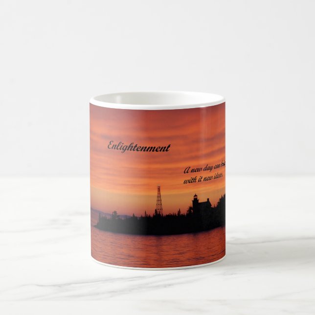 Kaffemugg med bilden av det ljusa huset på (Center)