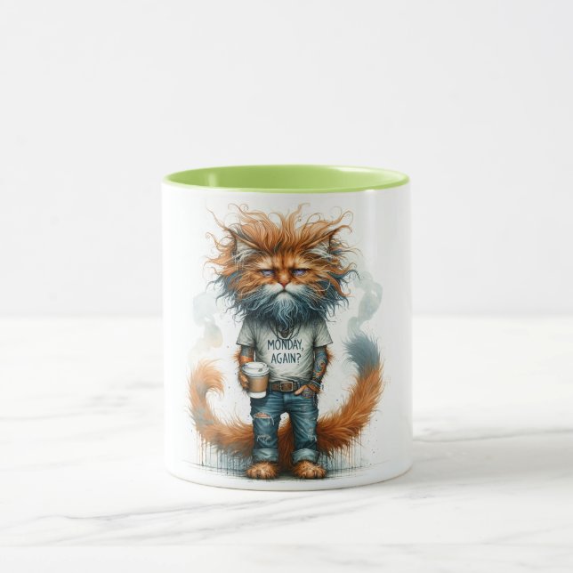 Kaffemugg med busig kattdesign (Center)