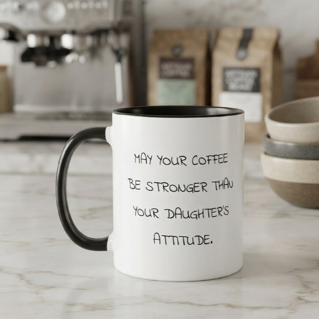 Kaffemugg med dotterns attityd (sassig pink flicka (Skapare uppladdad)