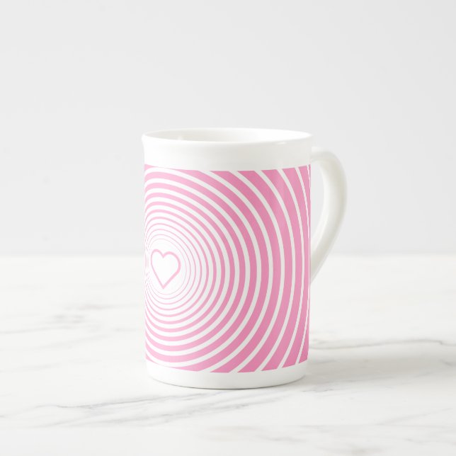 Kaffemugg med hjärta benporslin mugg (Framsida höger)