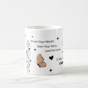 Kaffemugg med huvudkaraktärsenergi för motivation