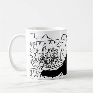 Kaffemugg med illustration av trädgårdsdesigner