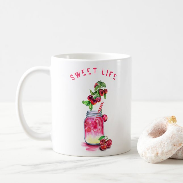 Kaffemugg med körsbärscocktail (Med munk)