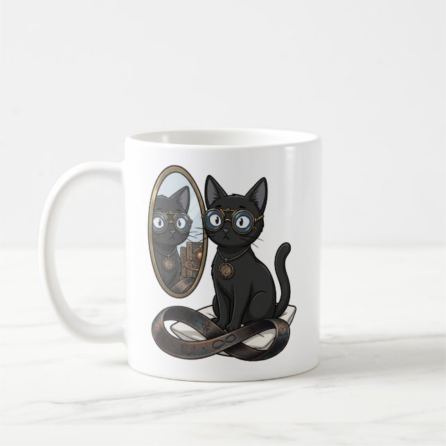 Kaffemugg med Lady Justice svart katt advokat (Vänster)