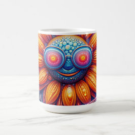 Kaffemugg med levande färger av solrosglasögon