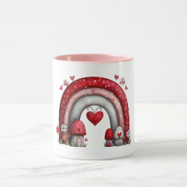 Kaffemugg med patchwork kärleksregnbåge