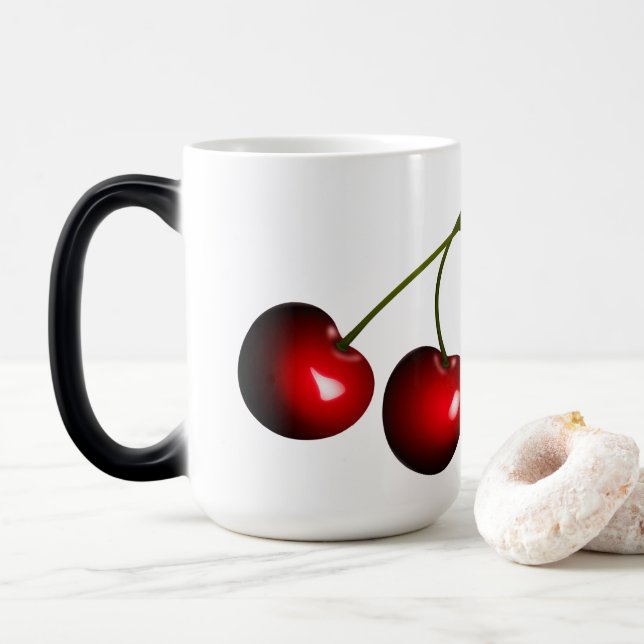 Kaffemugg med röda körsbär (Med munk)
