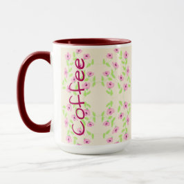 Kaffemugg med rosa blommönster