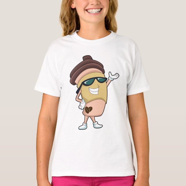 Kaffemugg med solglasögon t shirt (Framsida)