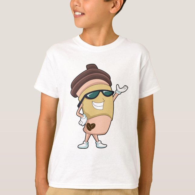 Kaffemugg med solglasögon t shirt (Framsida)