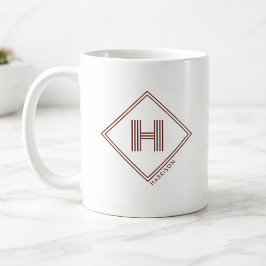 Kaffemugg | Modern geometrisk monogram initial