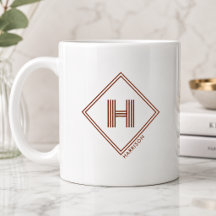 Kaffemugg | Modern geometrisk monogram initial