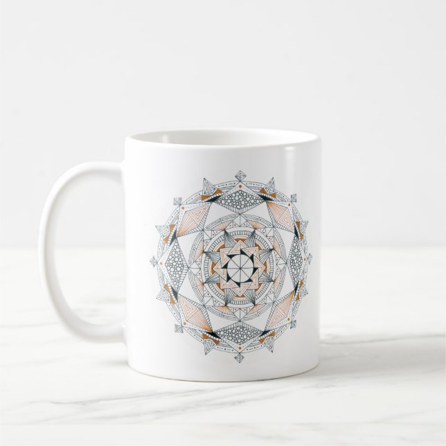 Kaffemugg Original Mandala-design 2-sidig Brun (Vänster)