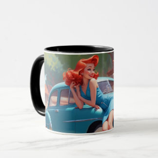 Kaffemugg Pin Up Flicka Super PRESENT!