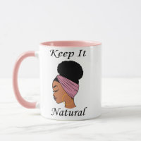 Kaffemugg - svart kvinna med naturligt hår
