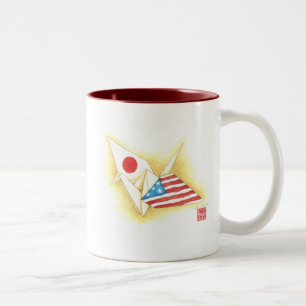 Kaffemugg två tonar ~-Japan-U.S. vänskap