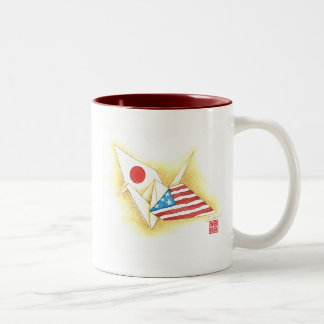 Kaffemugg två tonar ~-Japan-U.S. vänskap (Höger)