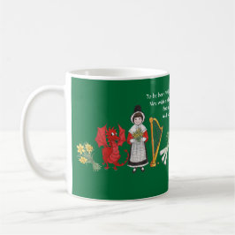 Kaffemugg: Walesiska Emblems och citationstecken Kaffemugg