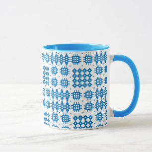 Kaffemugg: Walesiskt Tapestrymönster, ljus blått Mugg