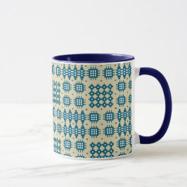 Kaffemugg: Walesiskt Tapestrymönster, marin på Mugg