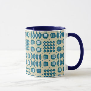 Kaffemugg: Walesiskt Tapestrymönster, marin på Mugg