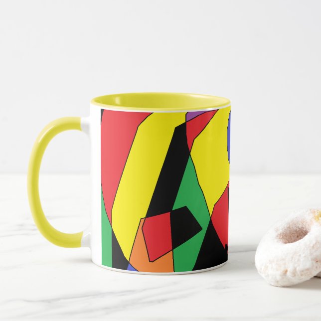 Kaffemugge med konstnärlig färgdesign mugg (Med munk)
