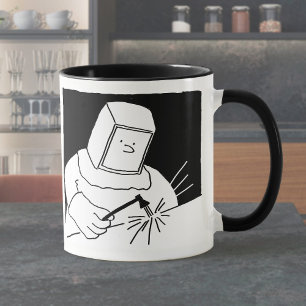Kaffemugge med stålverksarbetare svetsar smed mugg
