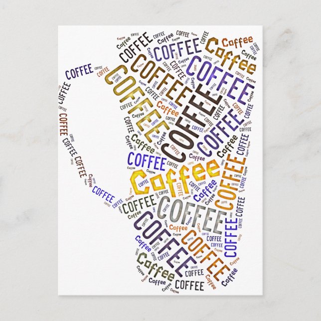 Kaffemugge Ordkonst Vykort (Framsida)