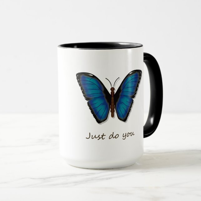 Kaffemuggen Blå Fjäril Mugg (Framsida höger)