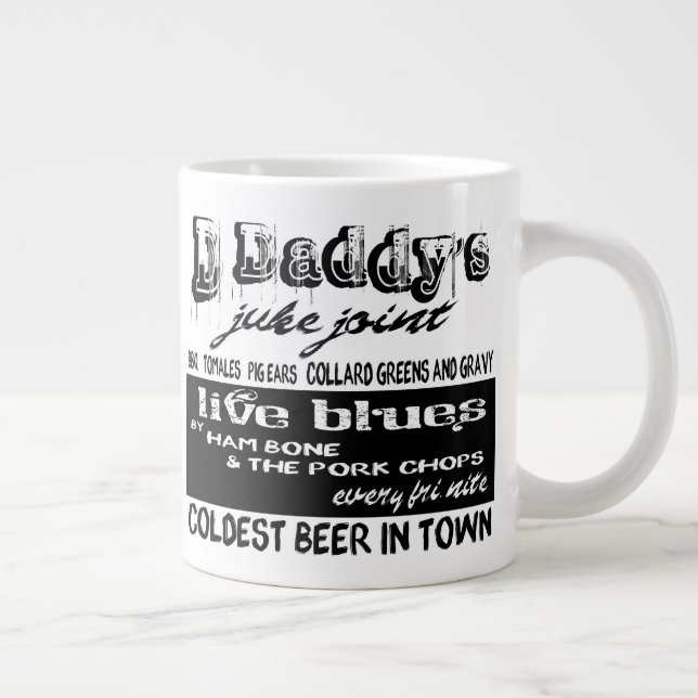 Kaffemuggen Bluesmusik Vintageannonsering Jumbo Mugg (Höger)