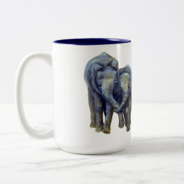 Kaffemuggen Unga Elefanter Två-Tonad Mugg