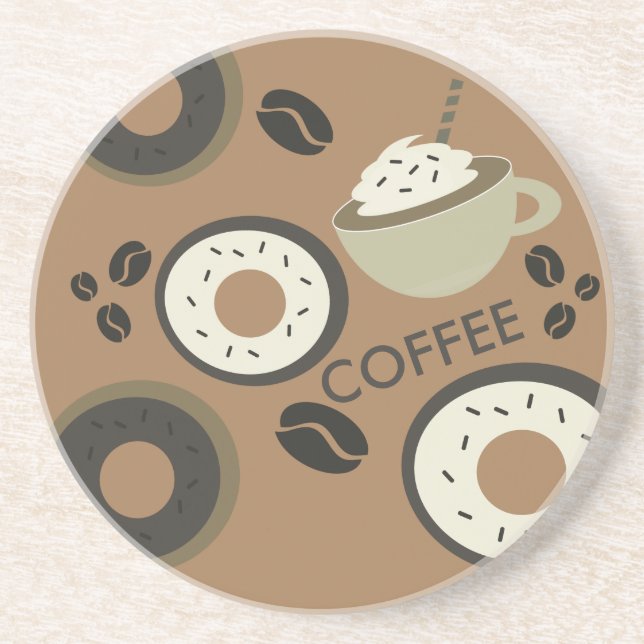 Kaffeost Donuts Söt Barista Underlägg (Framsidan)