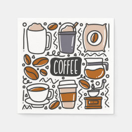 Kaffepappersservetter, Café Latte Espresso Party Pappersservett