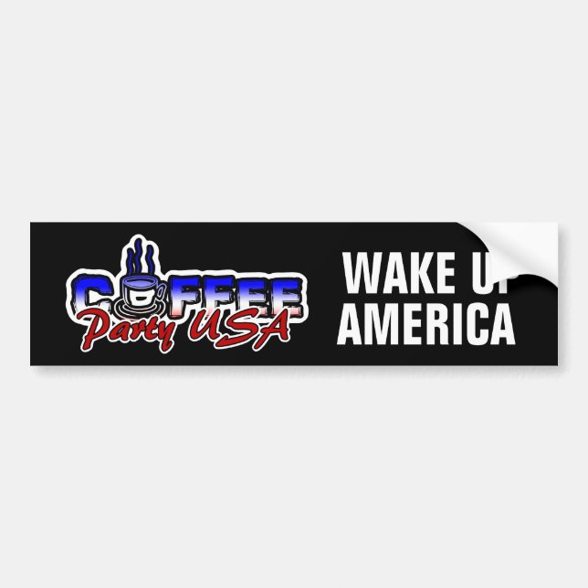 KAFFEpartyUSA VAK UPP AMERIKA Bildekal (Framsidan)