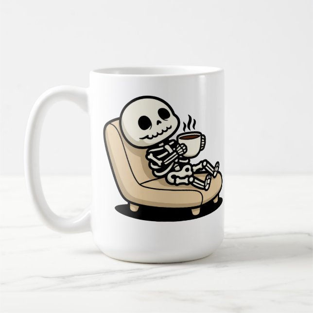Kaffepaus – Dödgrävaren Mörk Humor Kaffe Kaffemugg (Vänster)