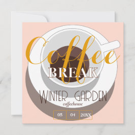 Kaffepaus Modern Stilfull kopp Peach Brun Inbjudningar