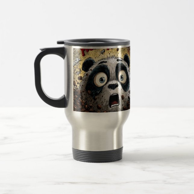 Kaffepåverkad Panda Resemugg (Vänster)