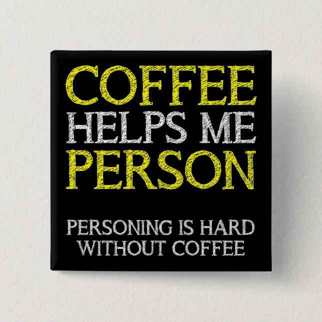 Kaffeperson Personande Knapp Märke Pinne (Framsida)