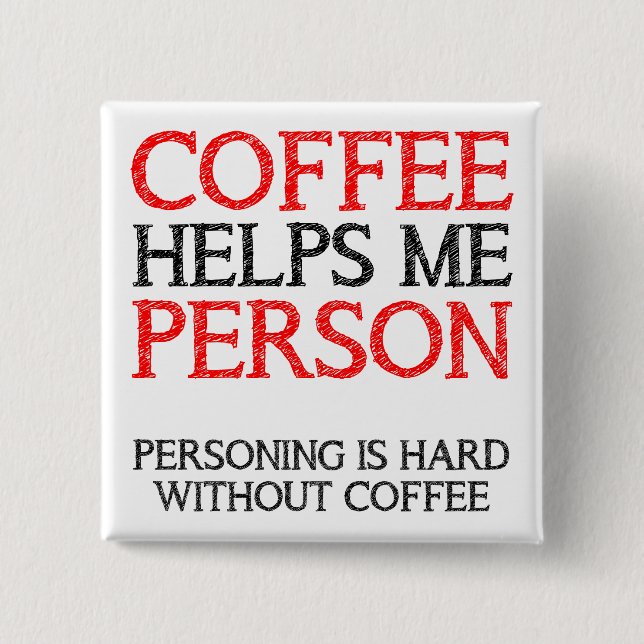 Kaffeperson Personande Knapp Märke Pinne (Framsida)