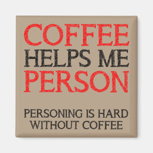 Kaffeperson Personifierar Rolfig Kylskåpsmagnet